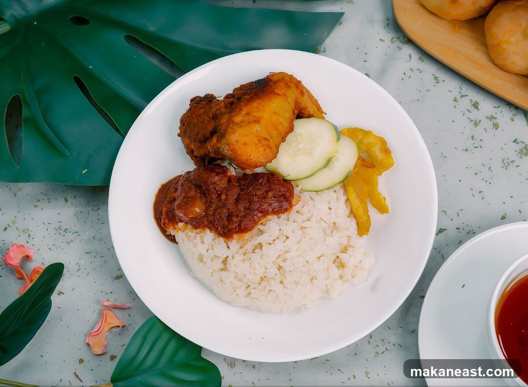 Nasi Lemak with Fried Chicken