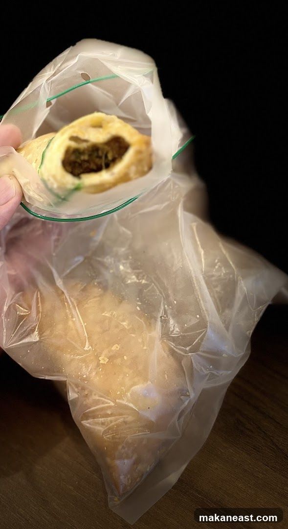 Sausage Roll in Plastic Bag
