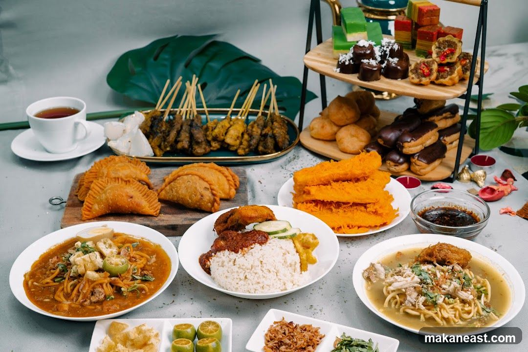 Assortment of Malaysian Dishes and Desserts