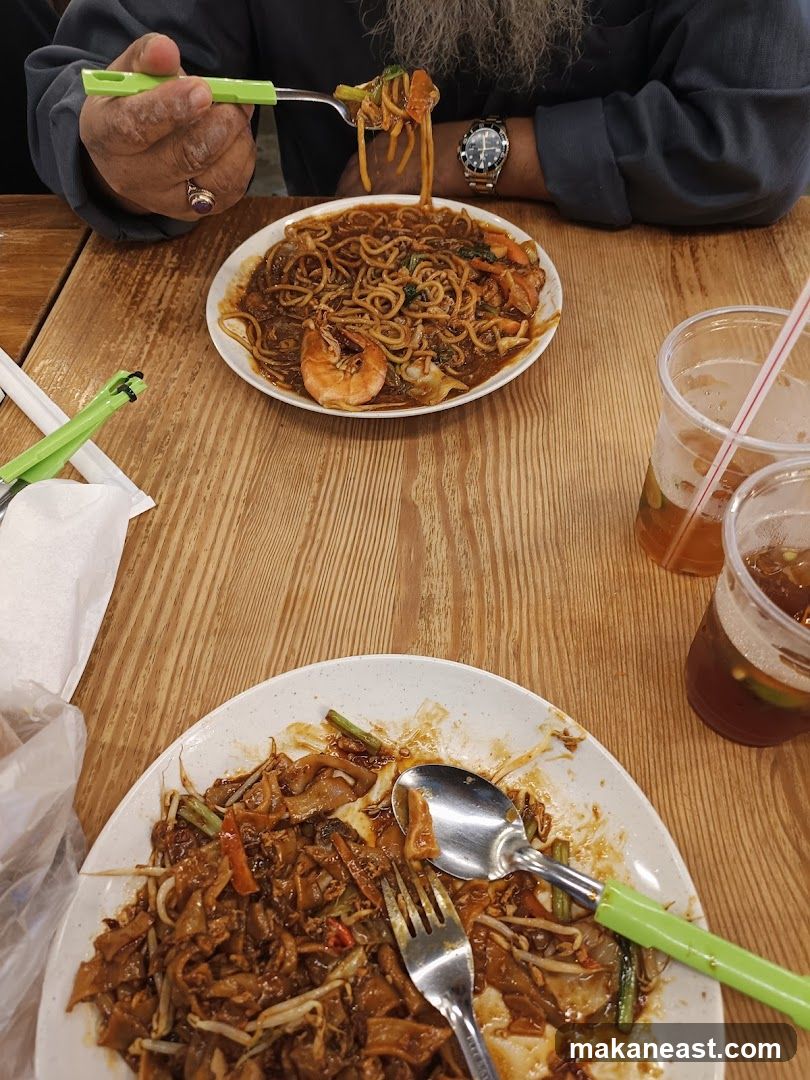 Noodles and Drinks on Table