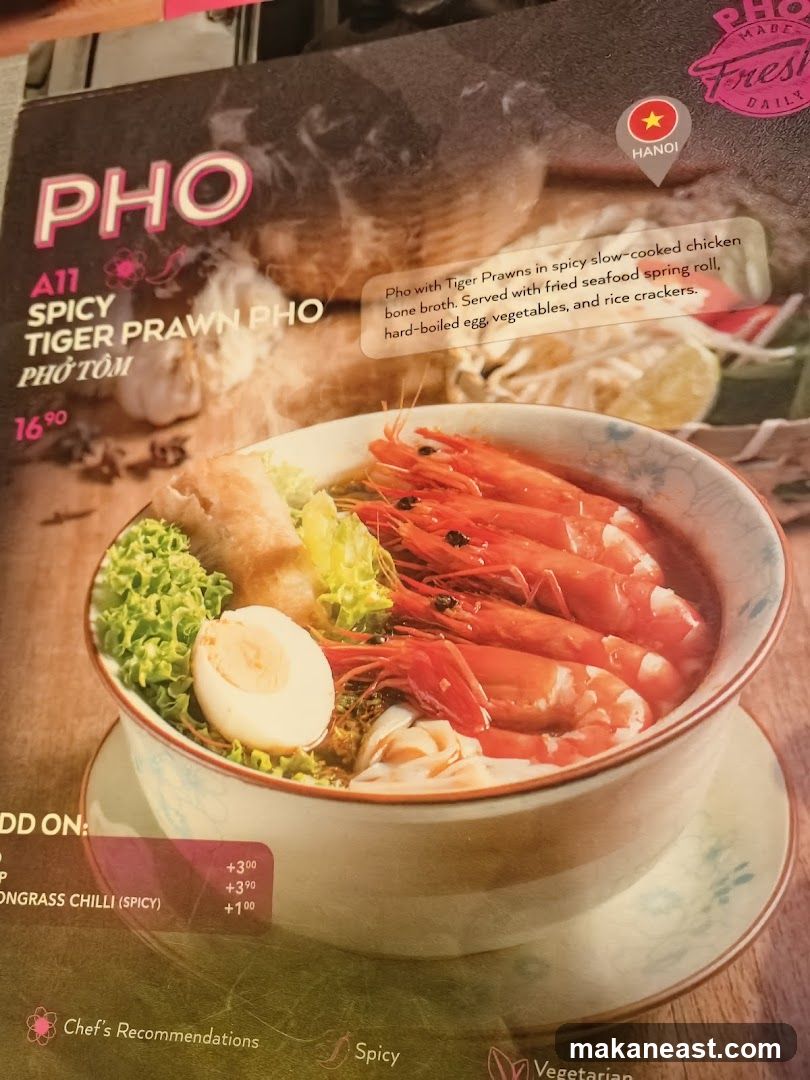 Pho Menu