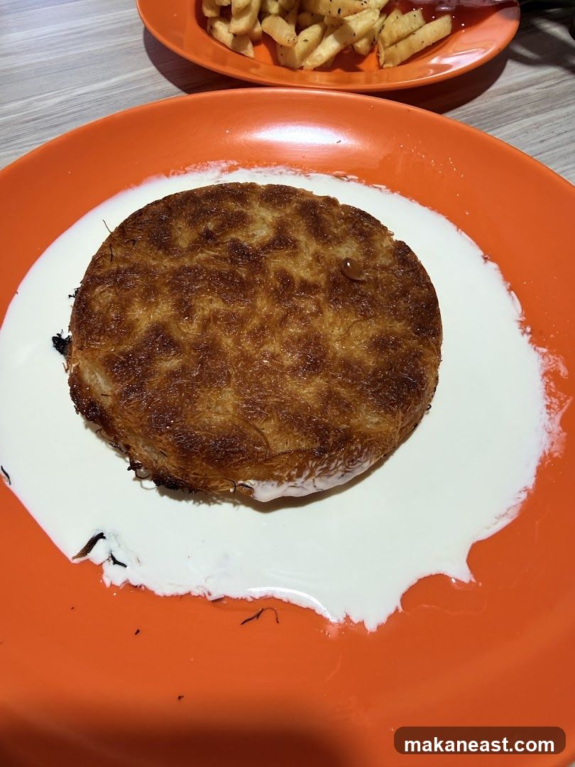 Dessert with Cream and Fries