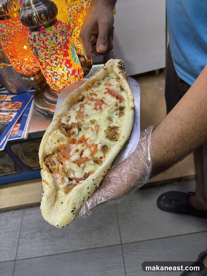 Pide with Chicken and Cheese