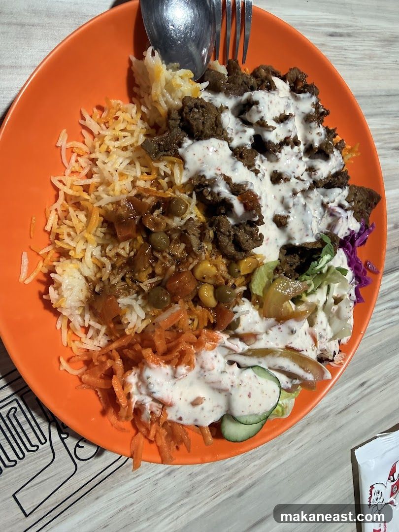 Plate of Rice and Meat