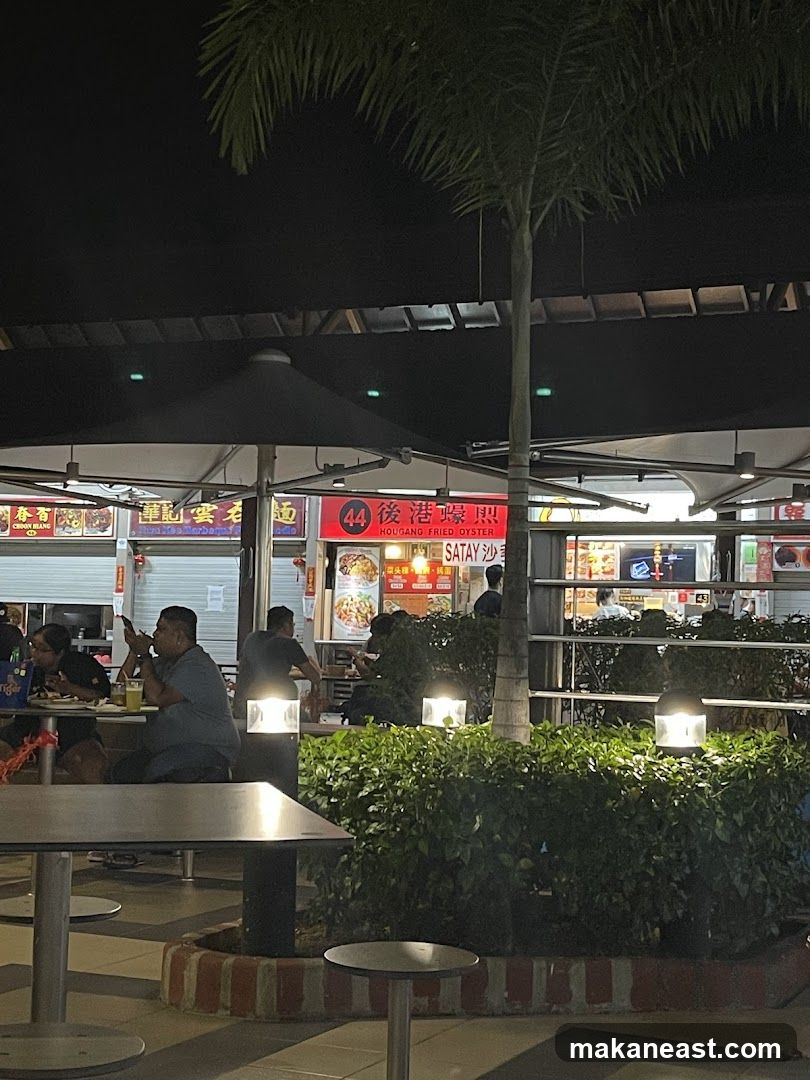 Outdoor Food Stalls at Night