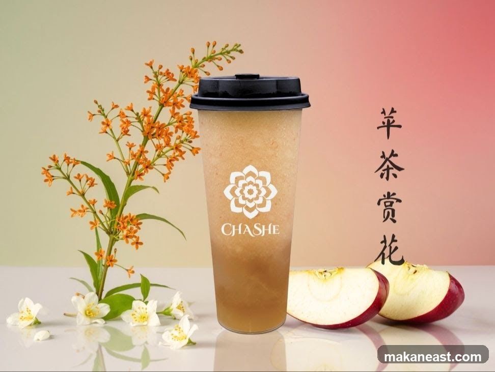 Chashe Drink with Apple Slices and Flowers