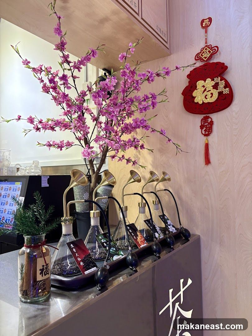 Tea Display with Floral Decorations