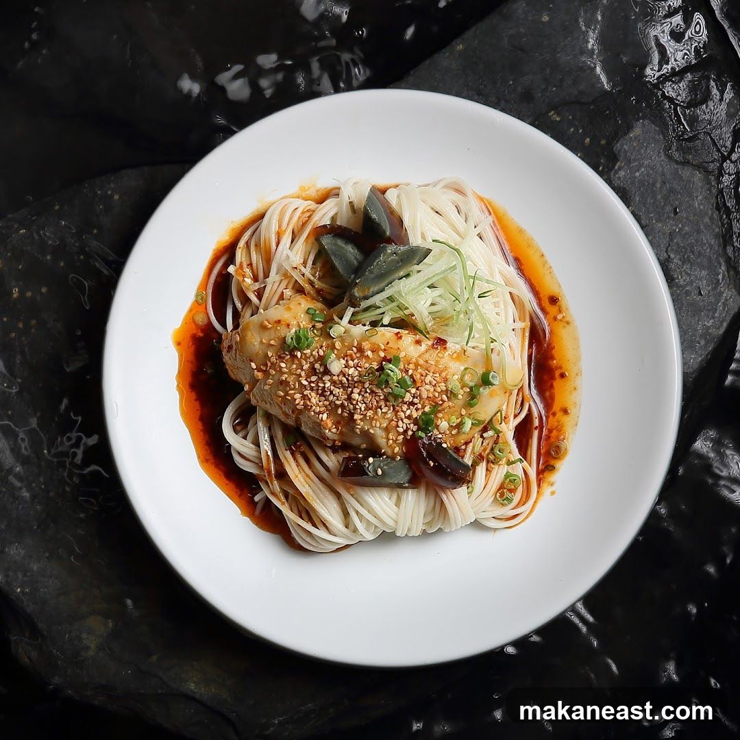 Noodles with Chicken and Century Egg