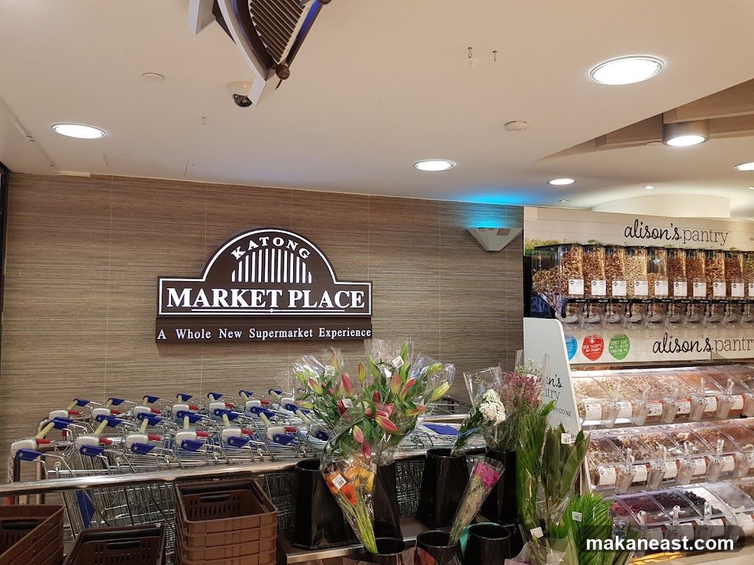 Supermarket Interior with Signage