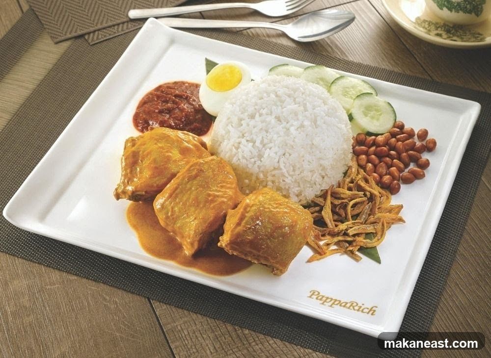 Nasi Lemak with Chicken Curry
