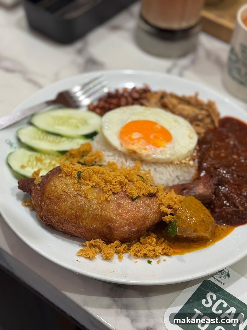 Nasi Lemak with Fried Chicken