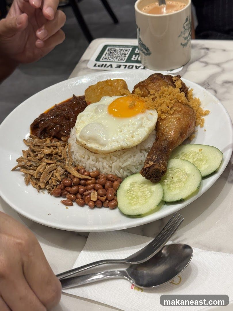 Nasi Lemak with Fried Chicken