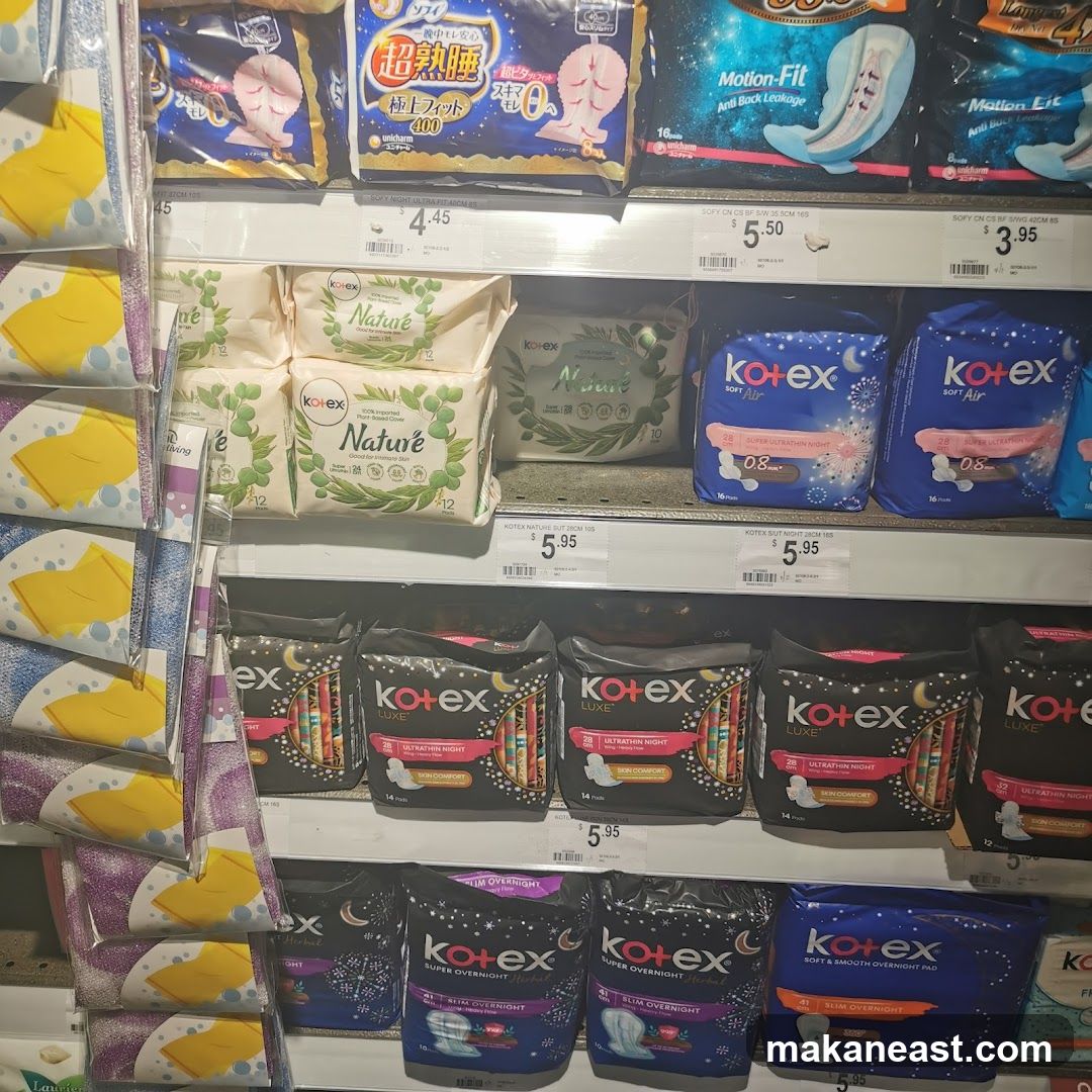 Feminine Hygiene Products on Shelves