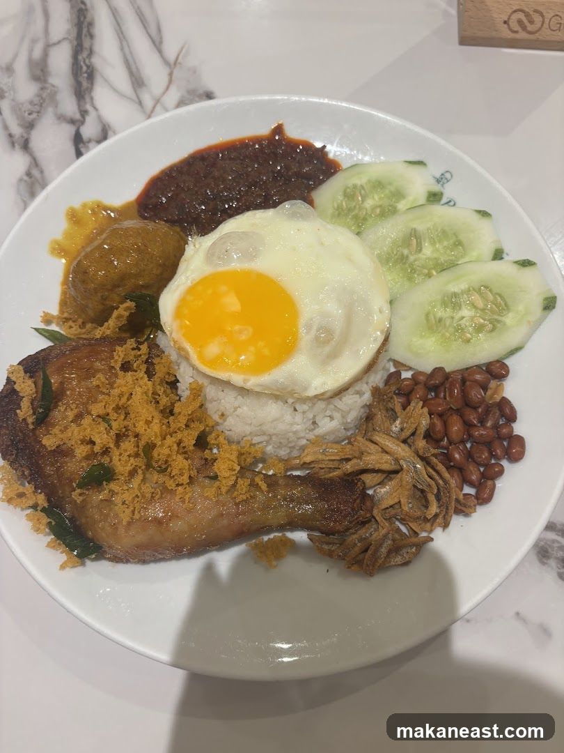 Nasi Lemak with Fried Chicken