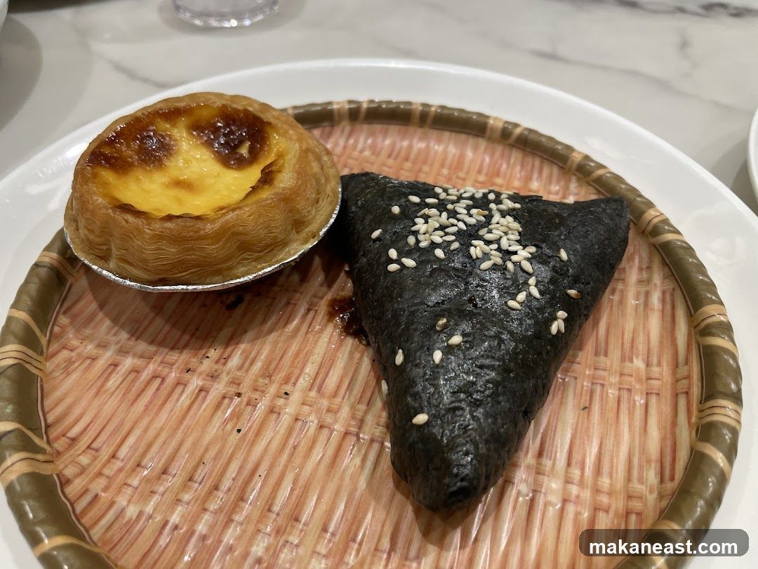 Egg Tart and Seaweed Snack