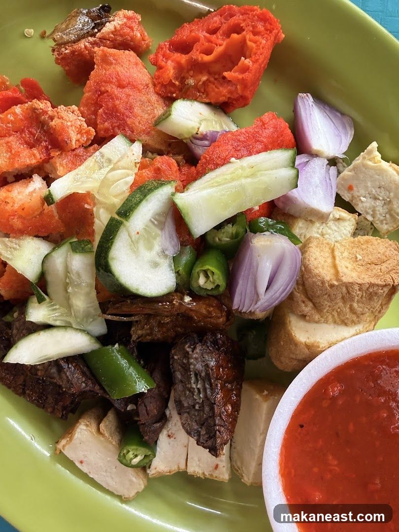 Plate of Food with Dipping Sauce