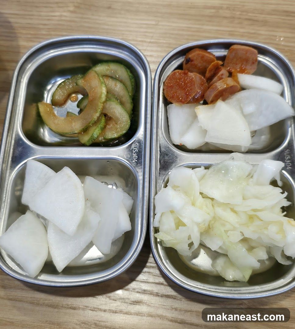 Assorted Pickled Vegetables and Sausage Slices