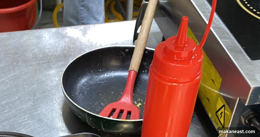 Kitchen Utensils and Condiment Bottle