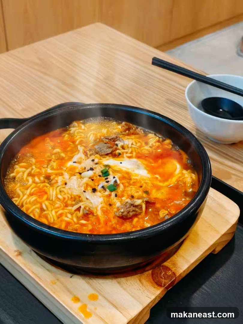 Spicy Noodle Soup with Egg and Beef