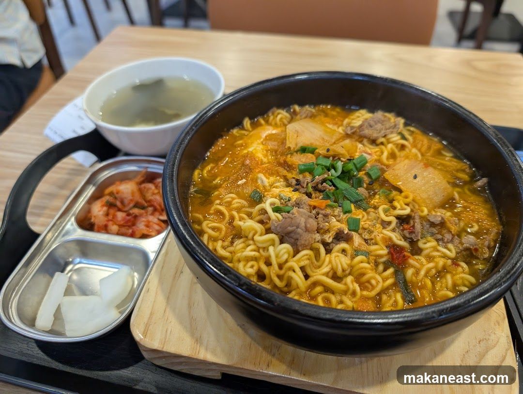 Korean Noodle Soup with Sides