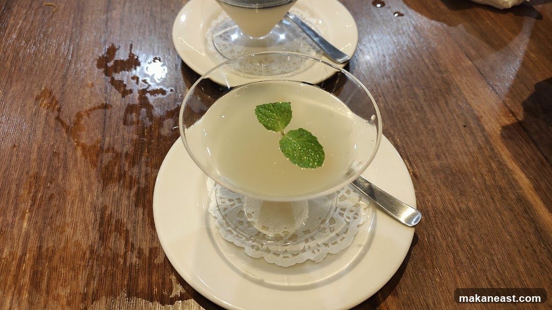 Dessert with Mint Garnish