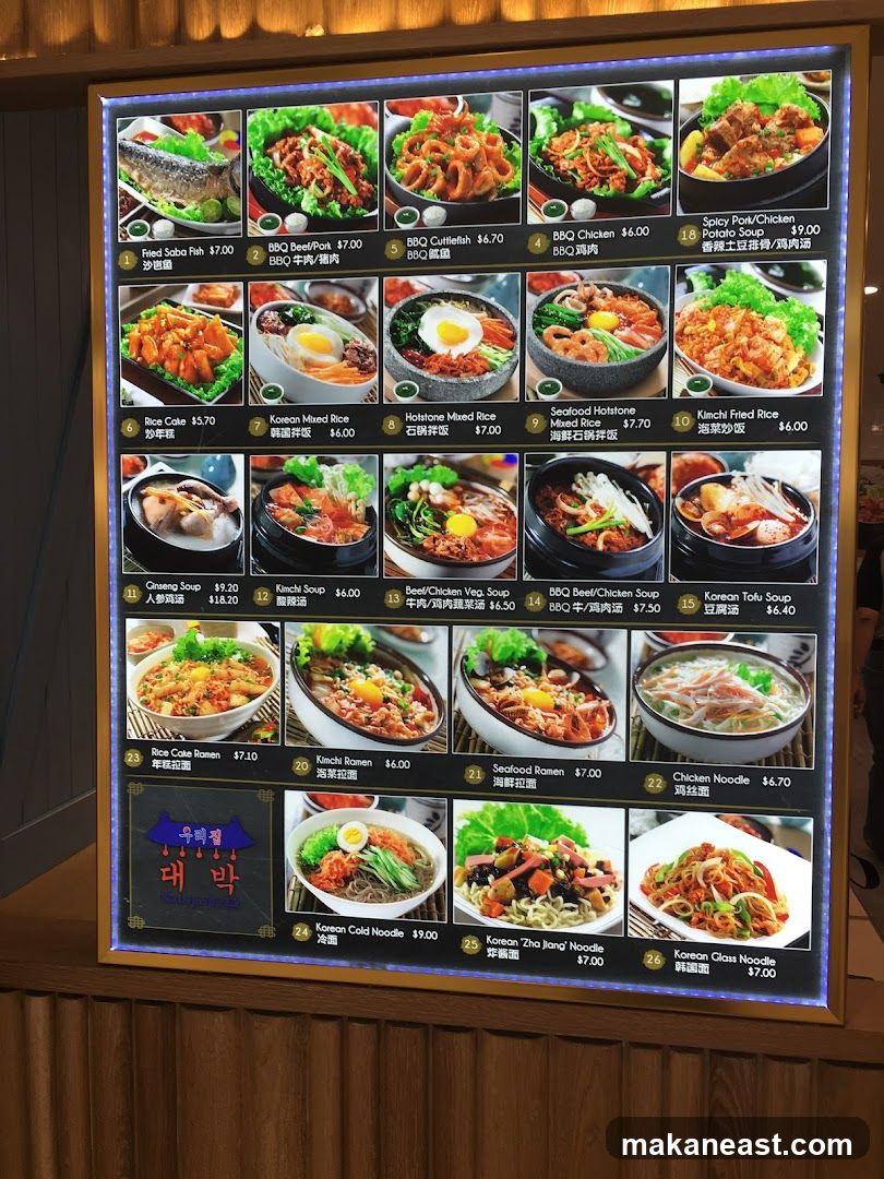 Korean Restaurant Menu