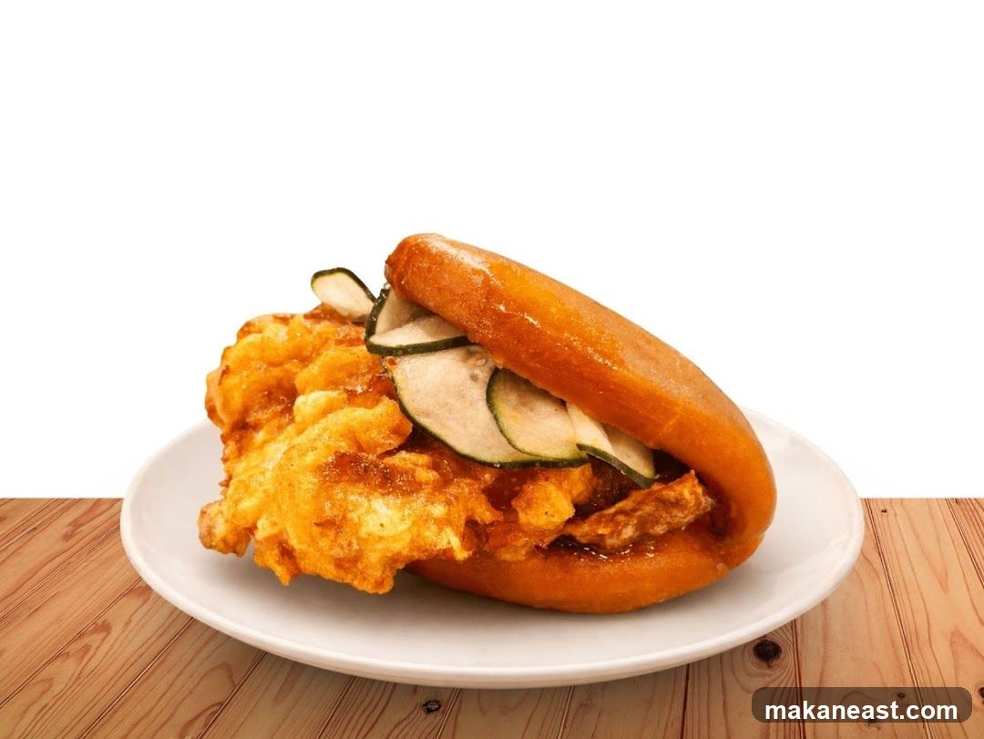 Bao Bun with Fried Chicken and Cucumber