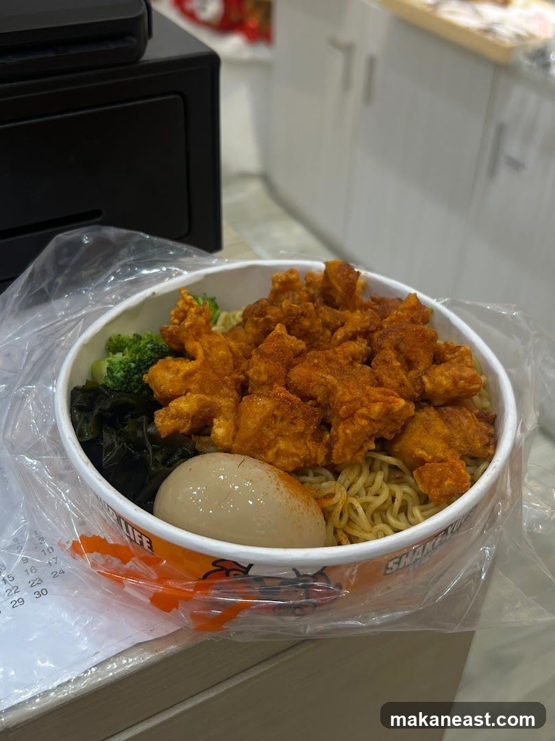 Fried Chicken and Noodle Bowl