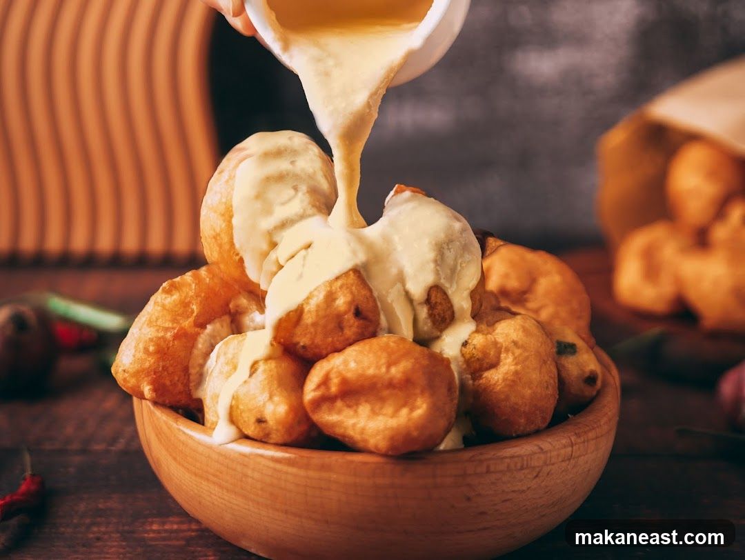 Fried Dough Balls with Sauce
