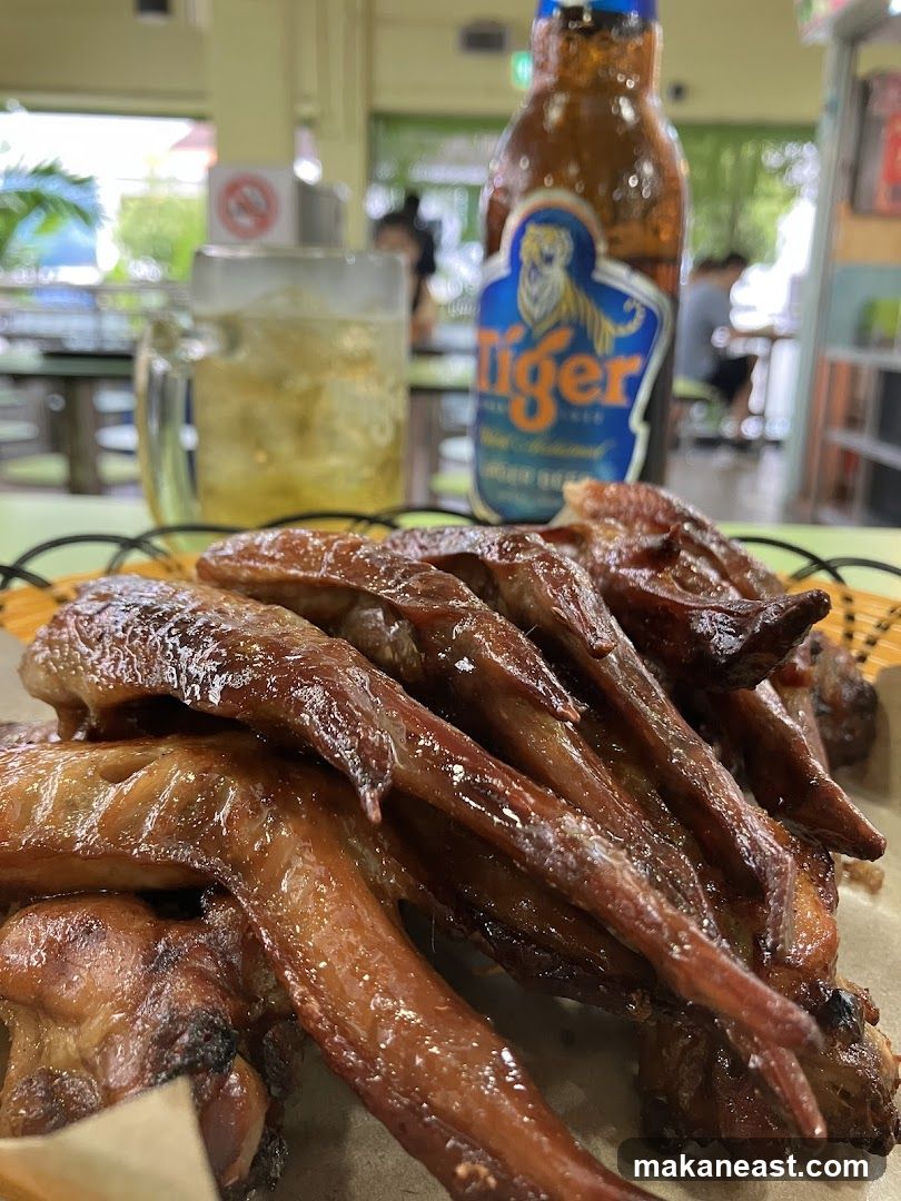 Grilled Chicken Wings and Beer