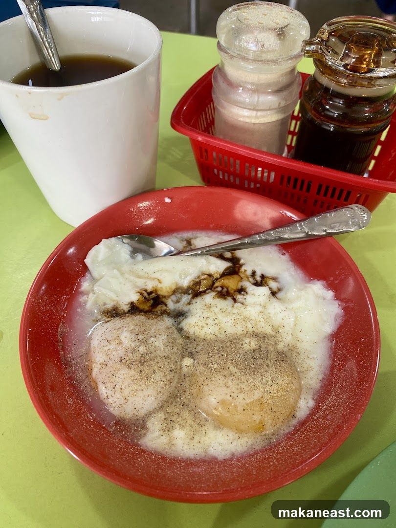 Soft-boiled eggs with coffee