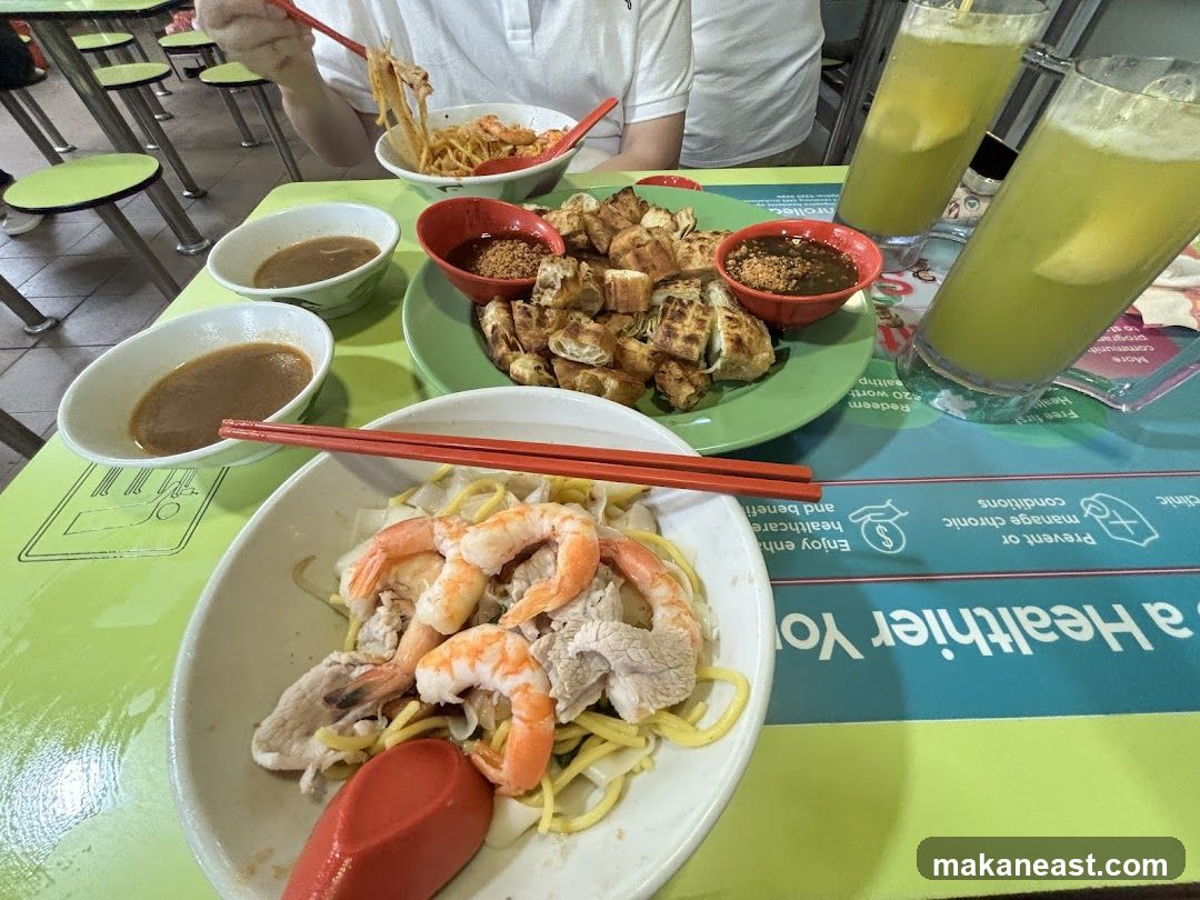 Food and Drinks at a Hawker Stall
