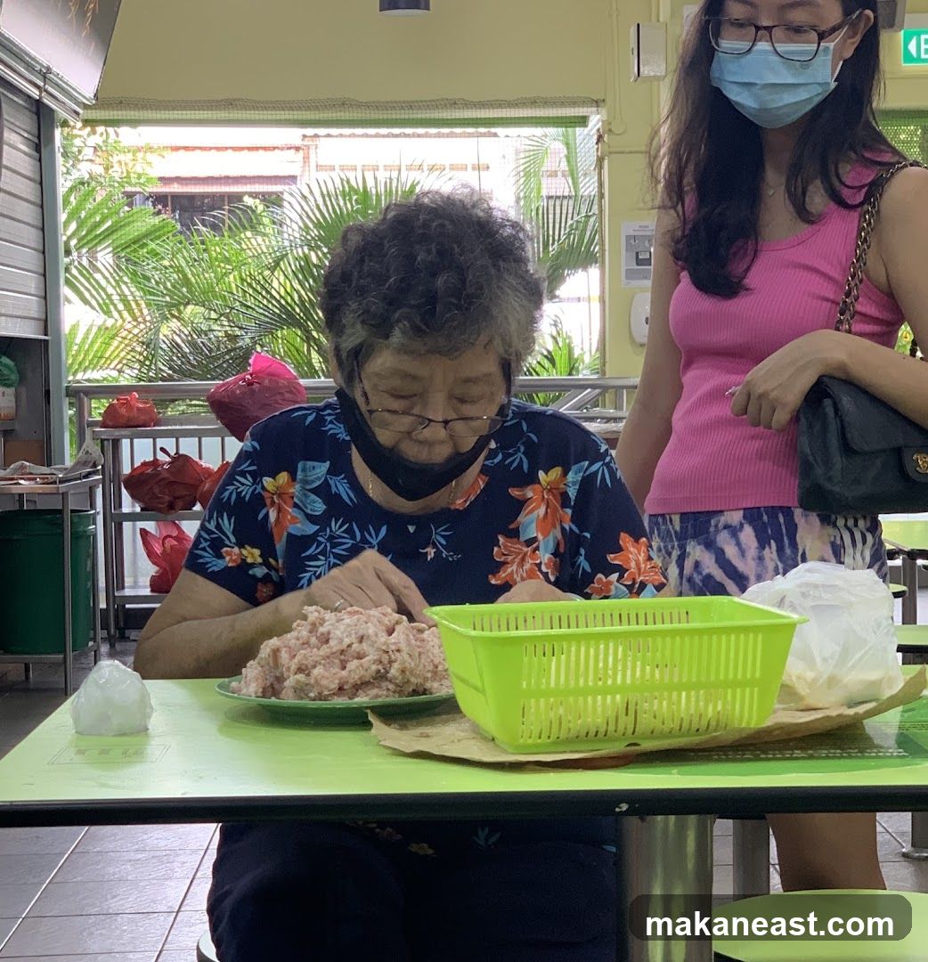 Woman preparing food at a table