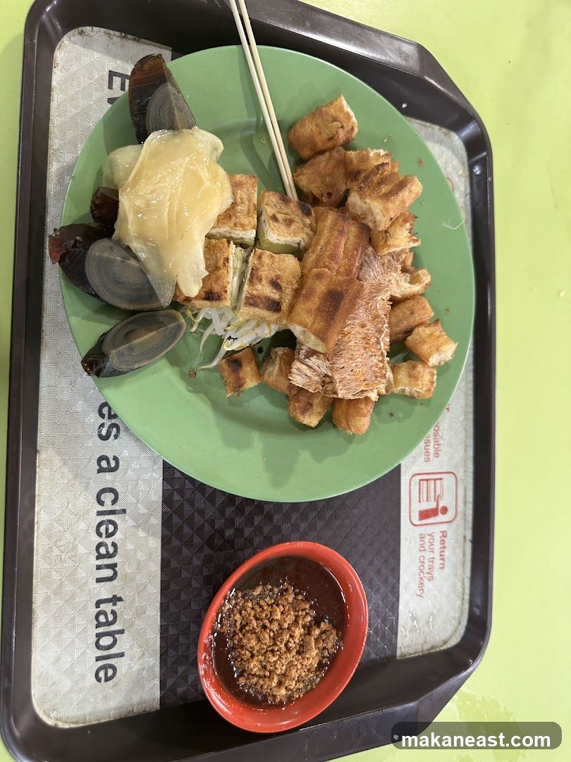 Fried Tofu and Century Egg Dish