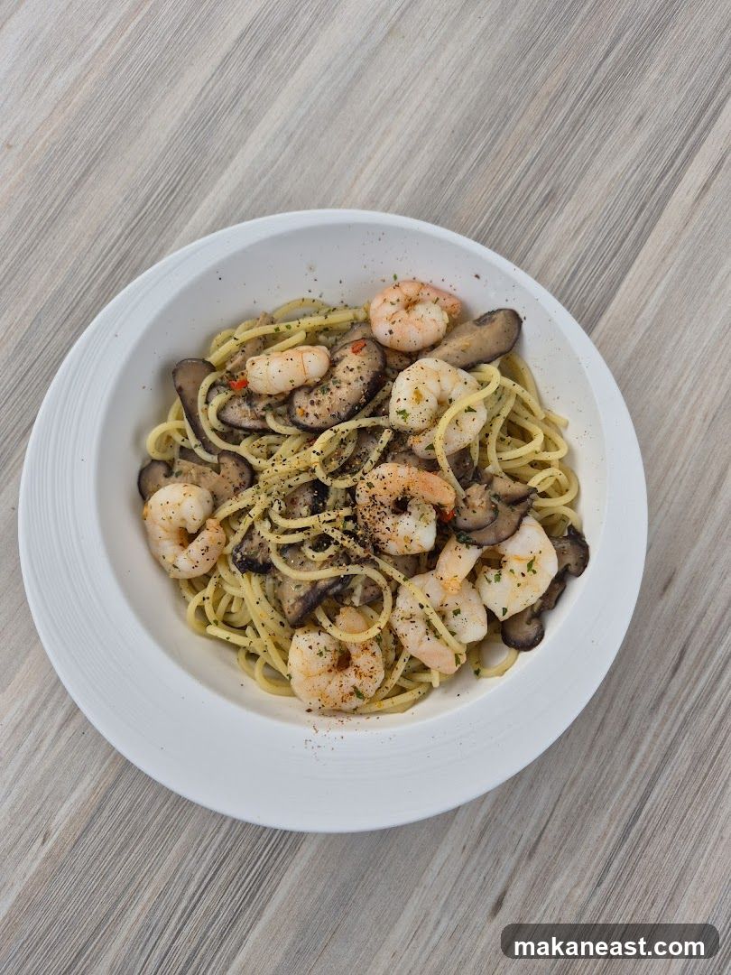 Shrimp and Mushroom Pasta