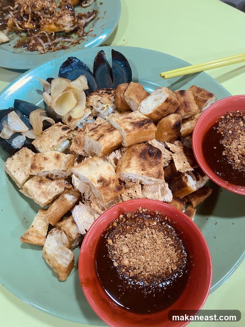 Fried Tofu and Century Egg Dish
