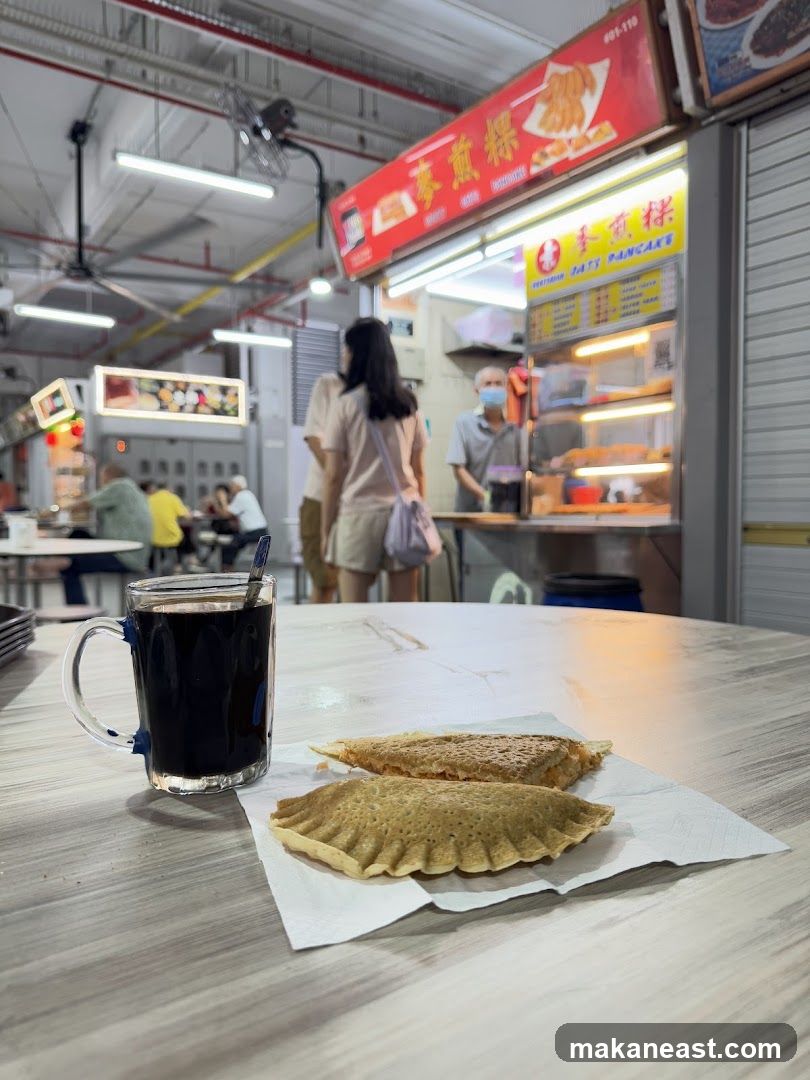 Pancake and Coffee at a Food Stall