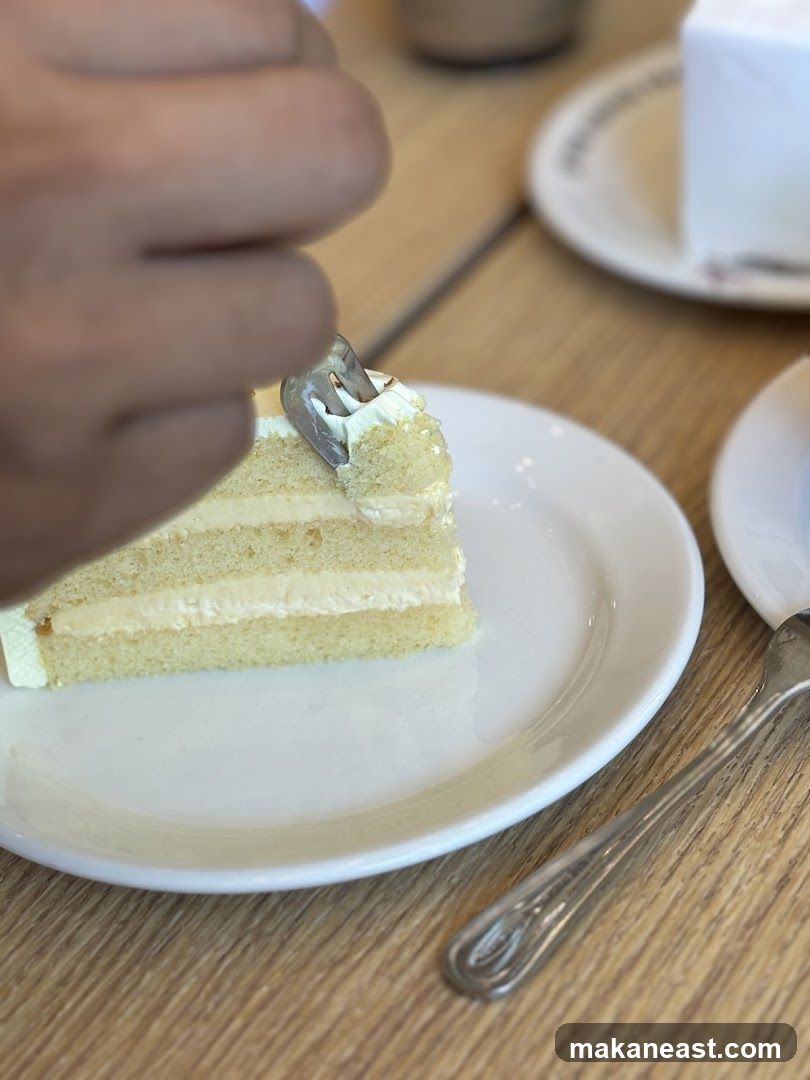 Slice of cake being eaten