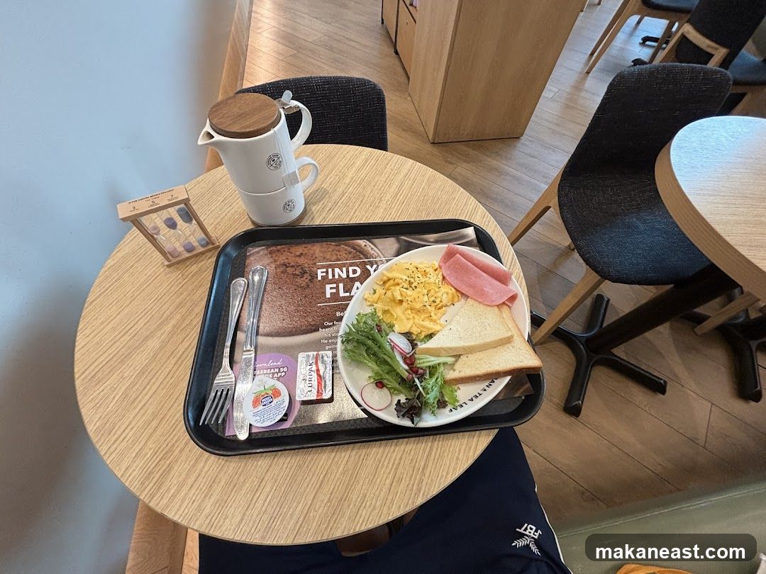Breakfast Tray with Scrambled Eggs and Toast