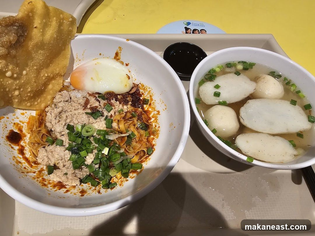 Noodles with Minced Meat and Fish Balls