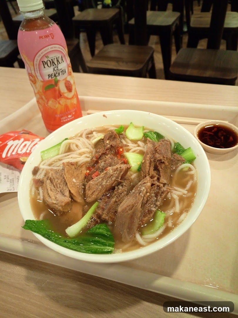 Noodle Soup with Peach Tea