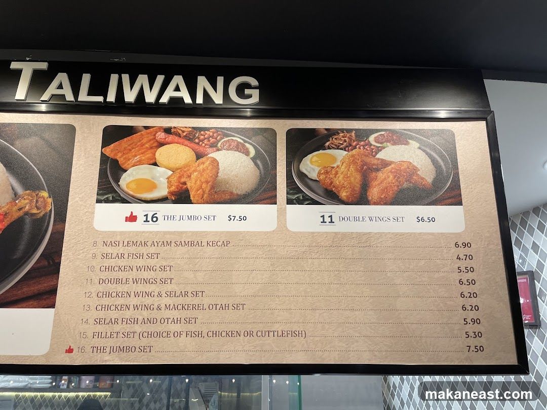TALIWANG Menu
