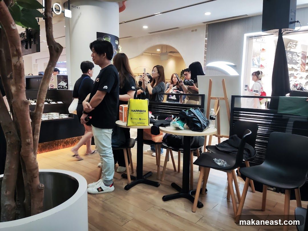 People gathered in a retail space