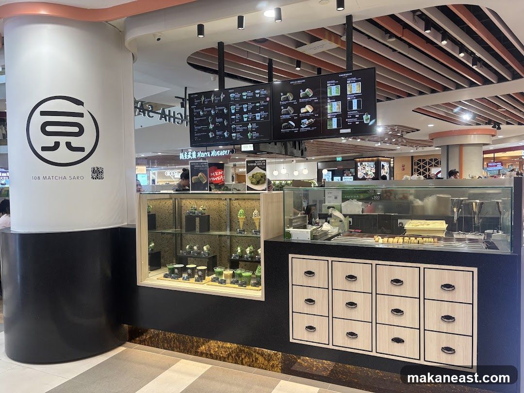 Matcha dessert shop counter