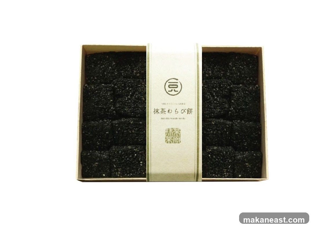 Box of Black Sesame Matcha Warabi Mochi
