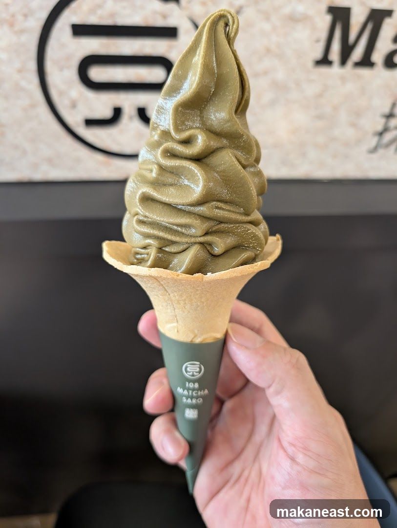 Matcha Soft Serve Ice Cream Cone