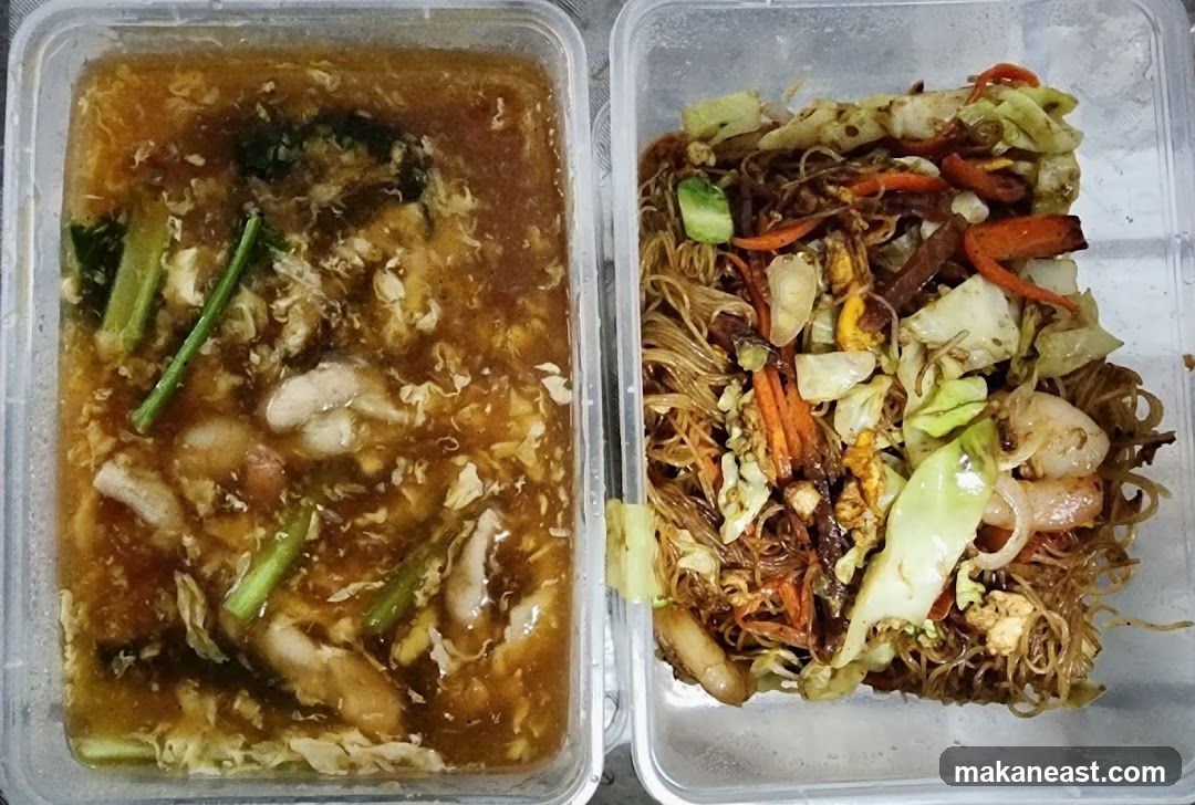 Two containers of food