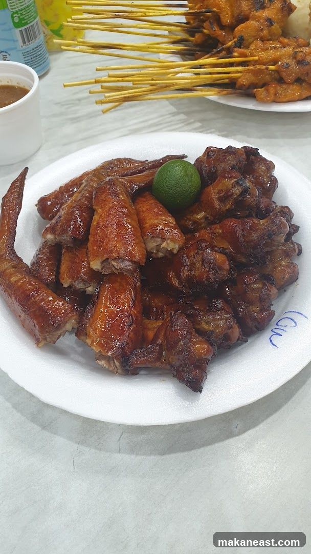 Grilled Chicken Wings and Satay
