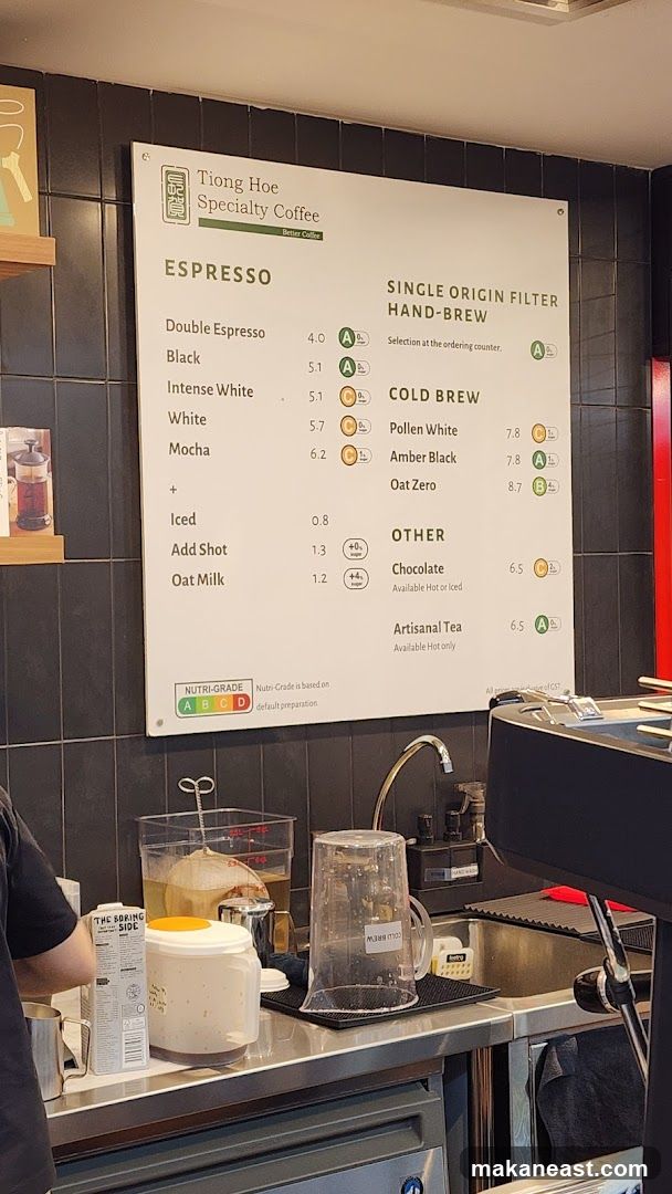 Tiong Hoe Specialty Coffee Menu