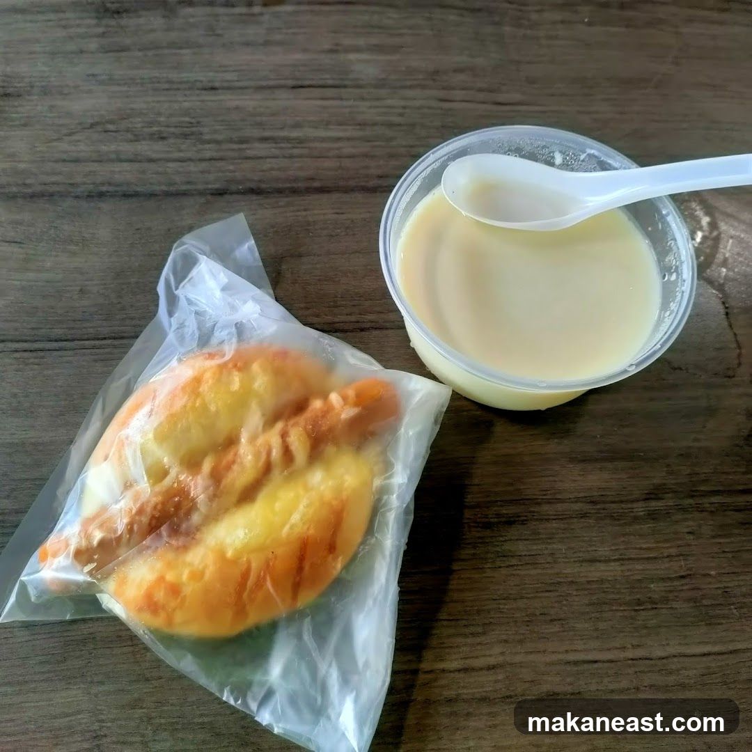 Sausage bun and dessert